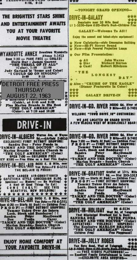 Galaxy Drive-In Theatre - GALAXY OPENING NIGHT AD AUGUST 22 1963